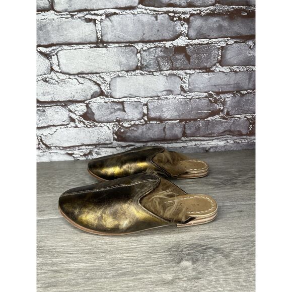 Sabah Baba Big Bend Olive Shearling Bronze Slippers Mules Flats Women 36EU/6M US - Picture 12 of 16